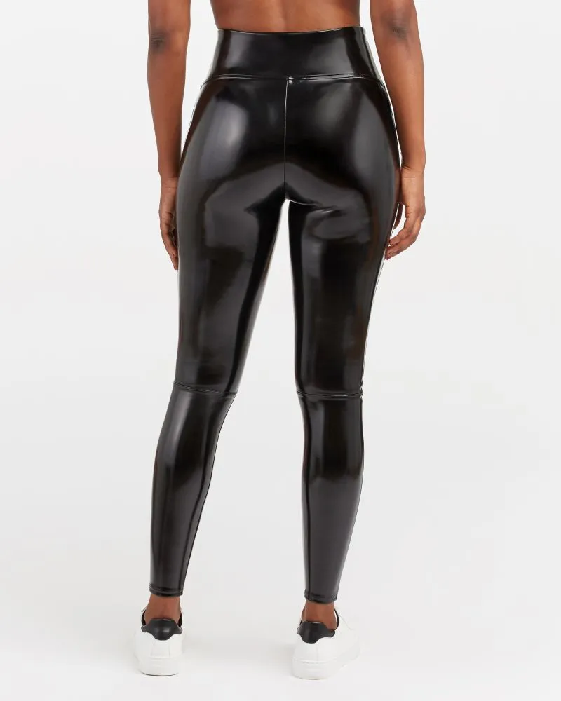 Spanx Faux Patent Black Leather Leggings