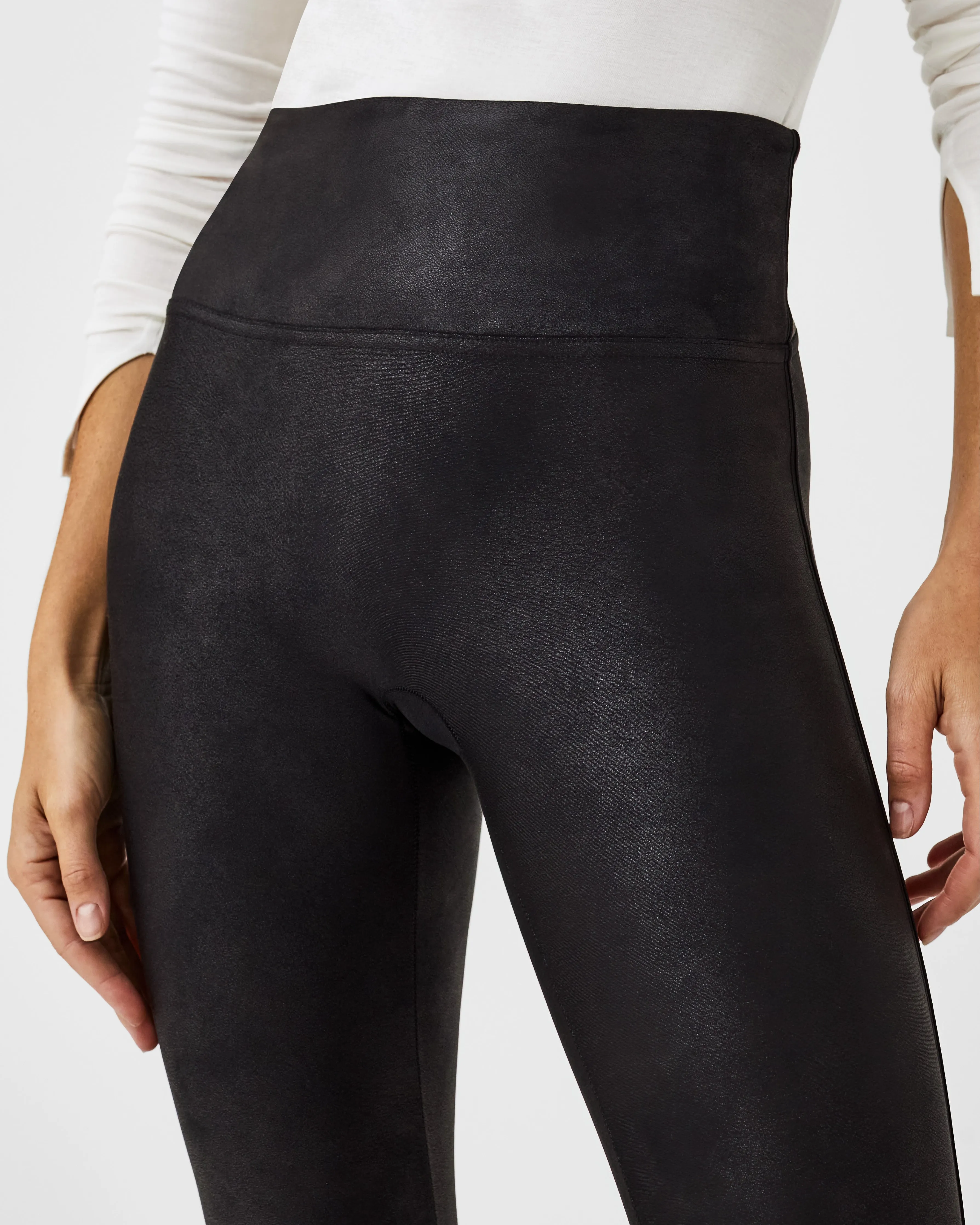 SPANXshape™ Faux Leather Fleece-Lined Leggings