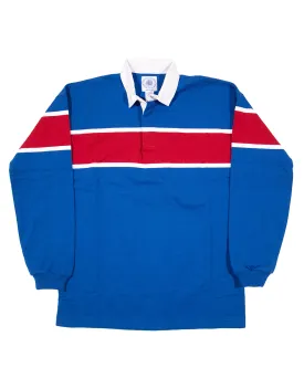 STRIPED RUGBY SHIRT - ROYAL/WHITE/RED