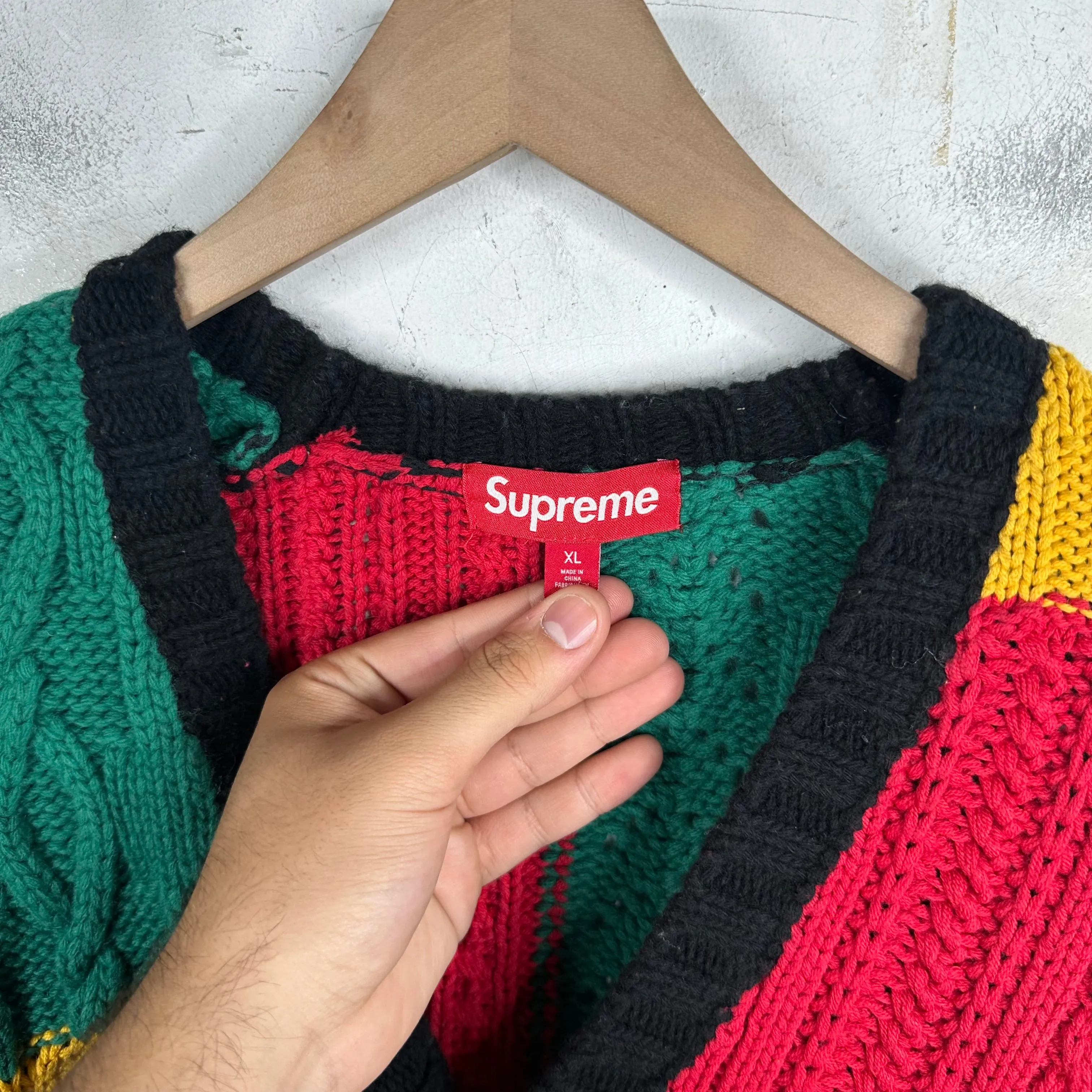 Supreme Multi Patchwork Knitted Cardigan