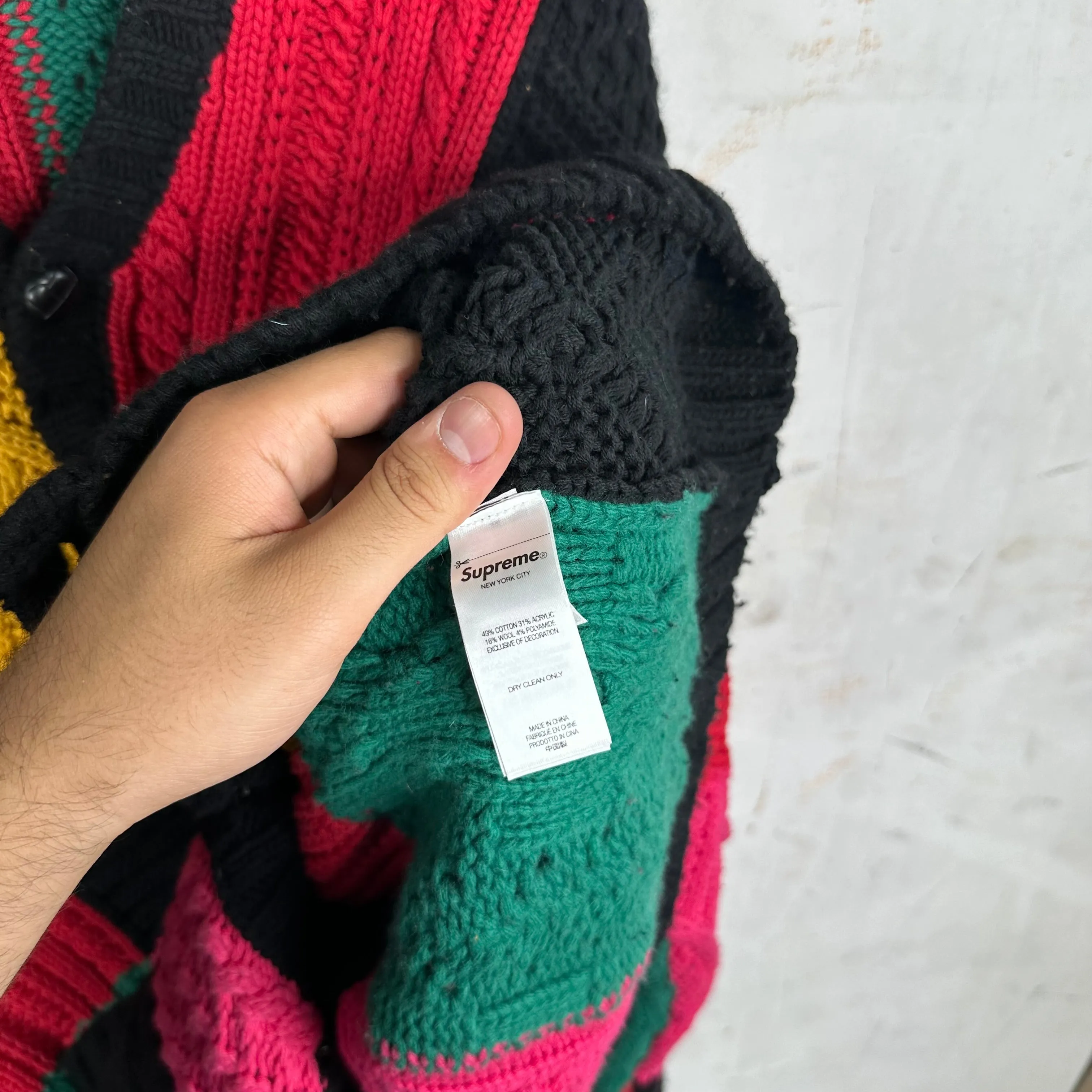 Supreme Multi Patchwork Knitted Cardigan