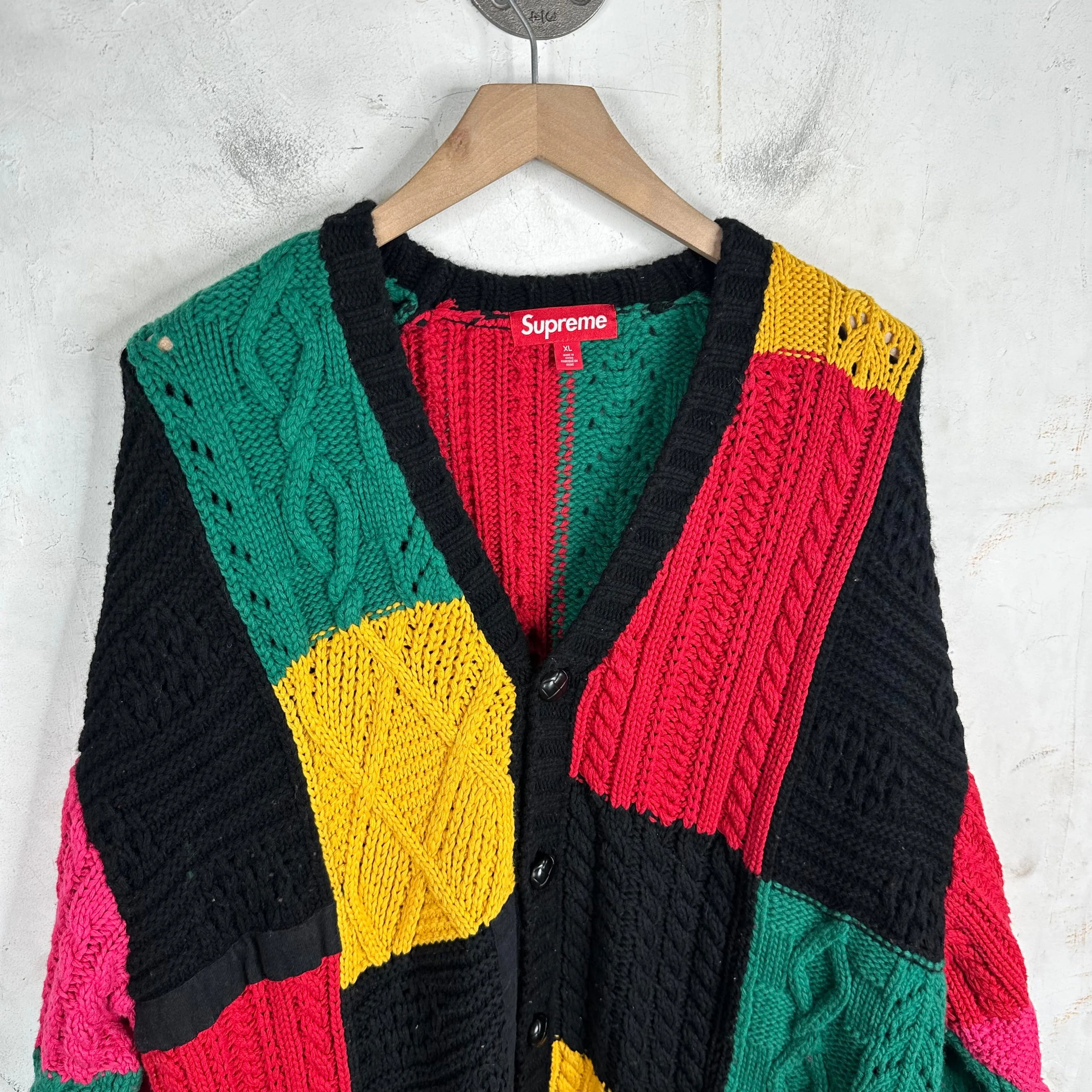 Supreme Multi Patchwork Knitted Cardigan