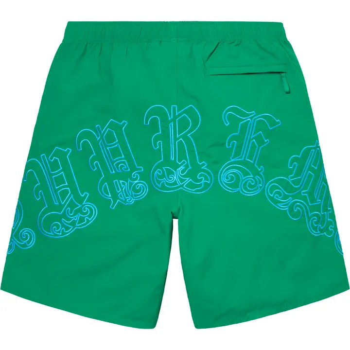 Supreme Old English Green Nylon Shorts