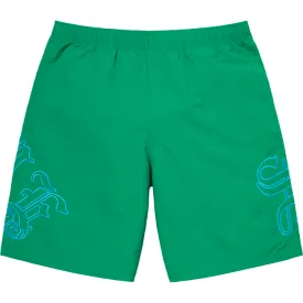 Supreme Old English Green Nylon Shorts