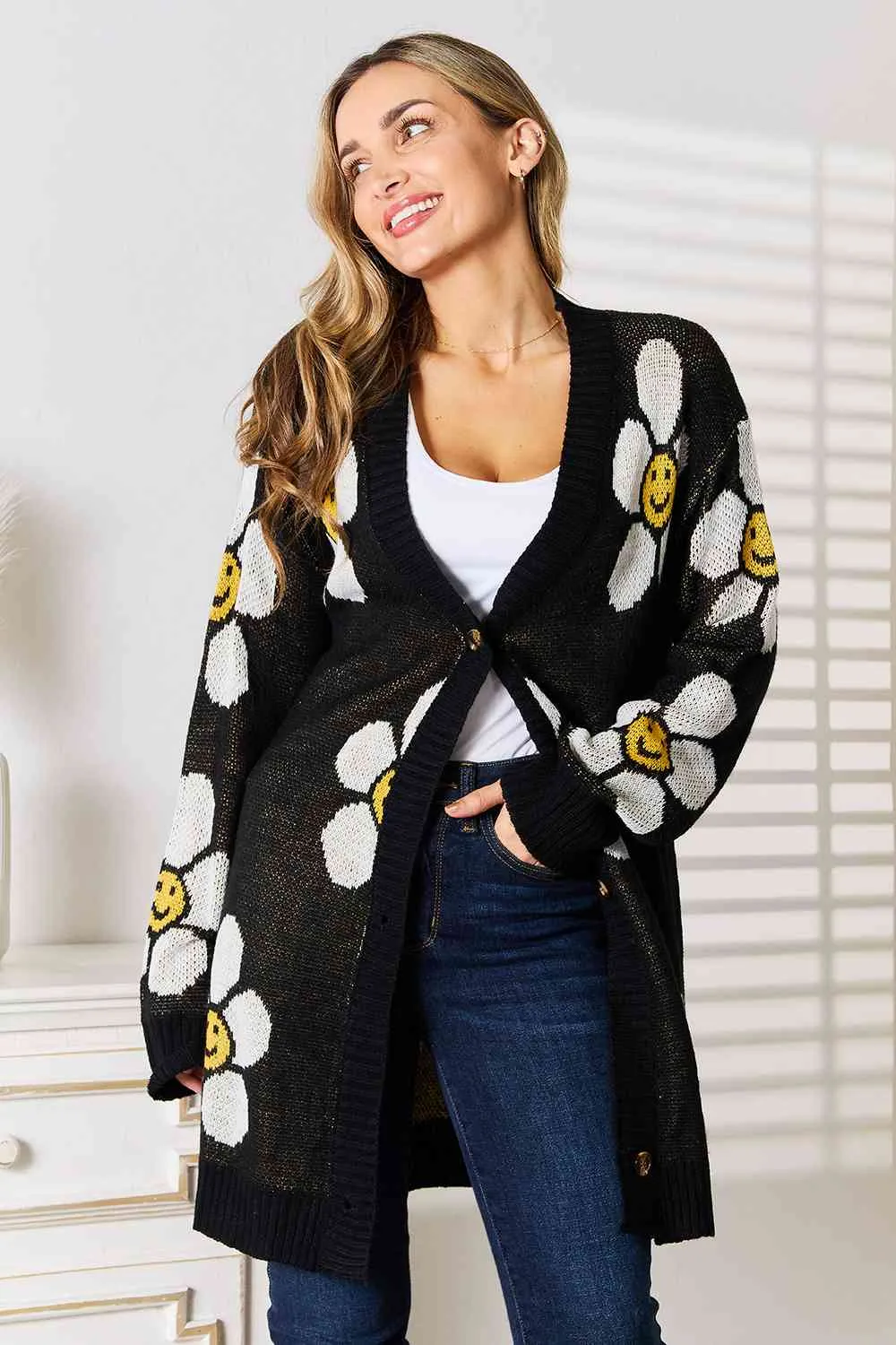 TEEK - Floral Button Down Cardigan