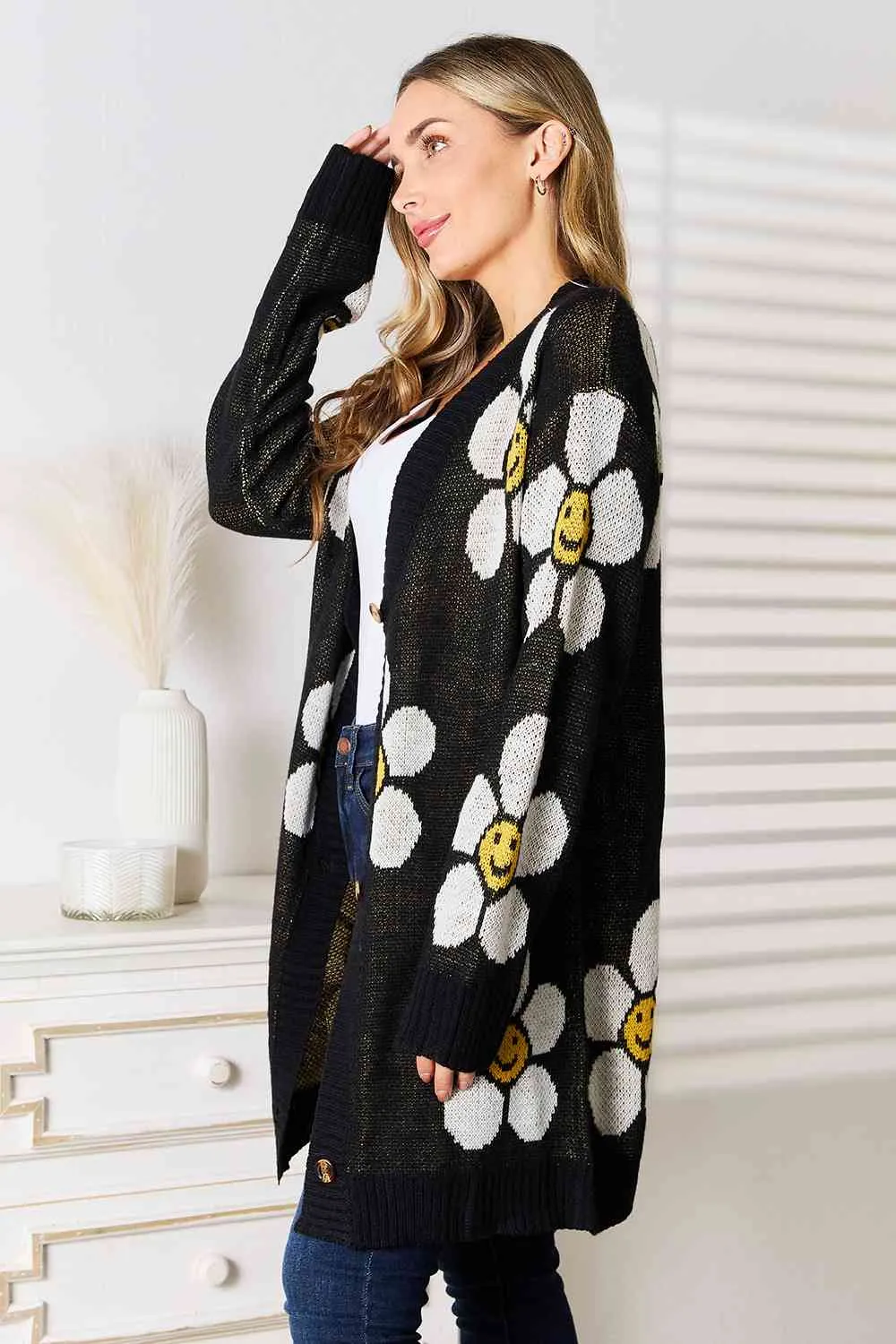 TEEK - Floral Button Down Cardigan