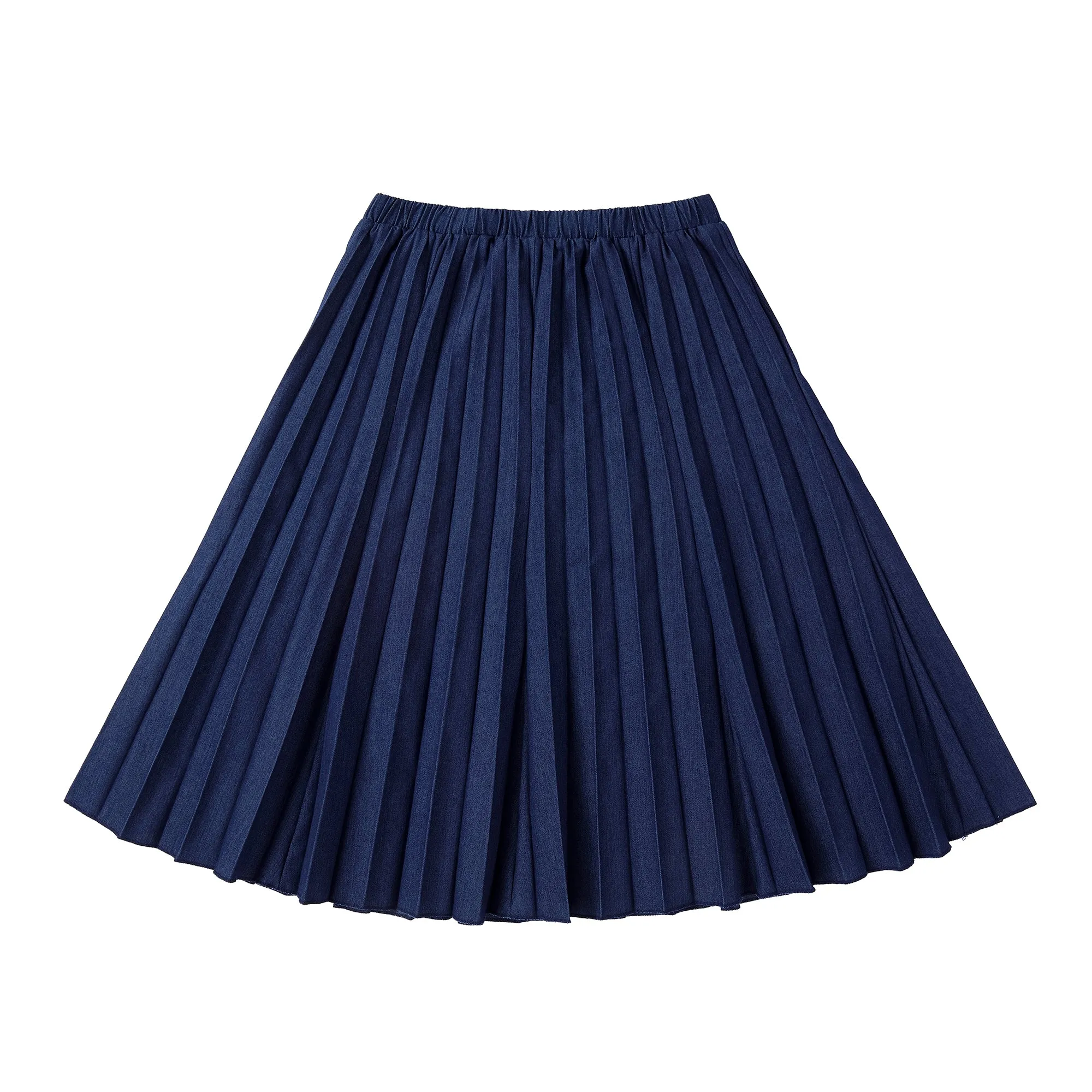 Teens Dark Denim Pleated Skirt