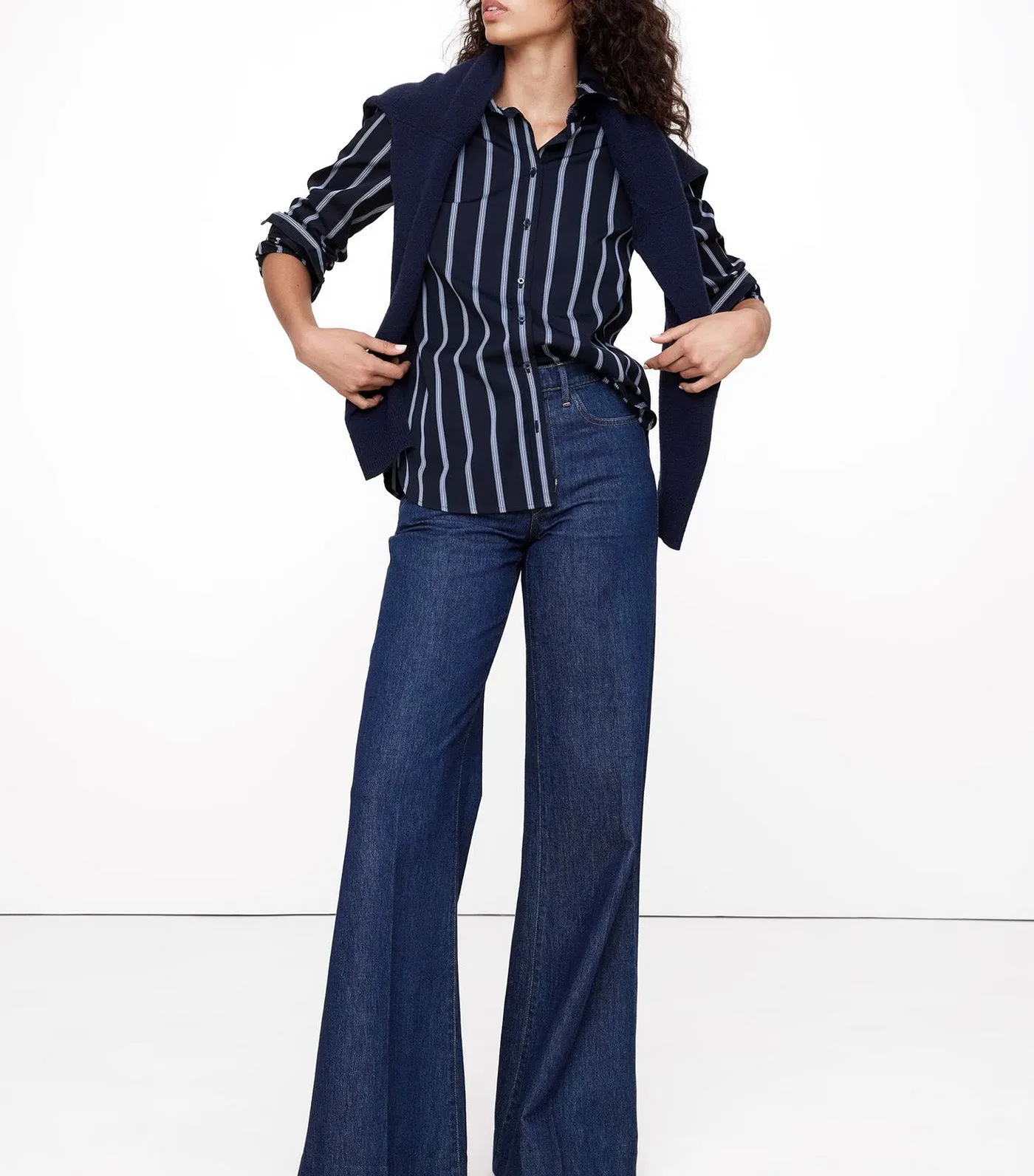 The Perfect Shirt Dark Blue Stripe