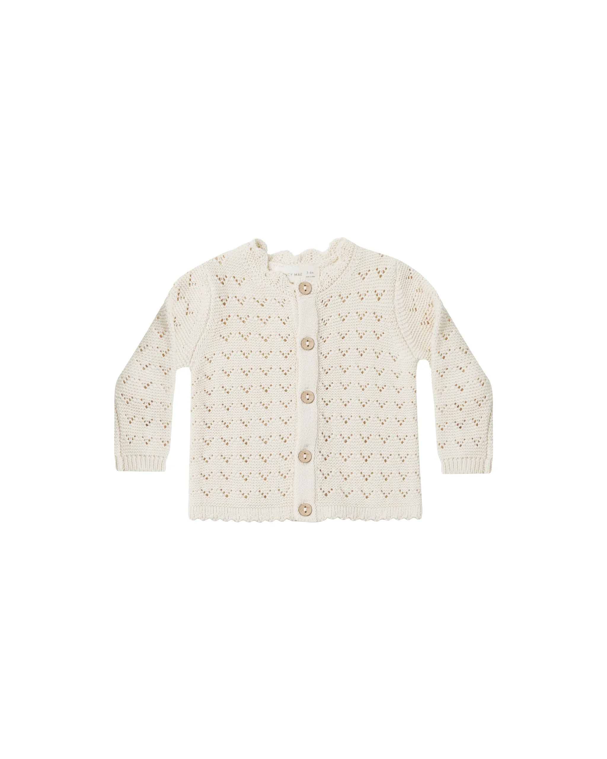 The Scalloped Cardigan by Quincy Mae - Natural - KIDS