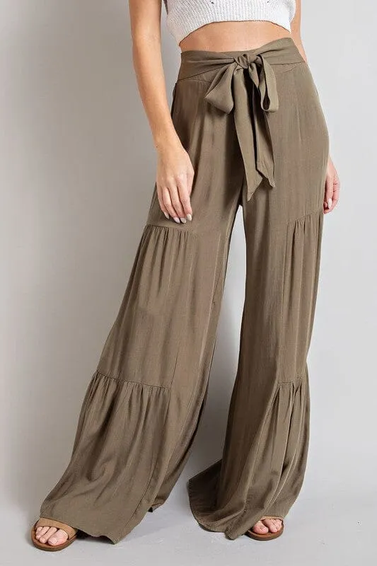 TIERED WIDE LEG PANTS