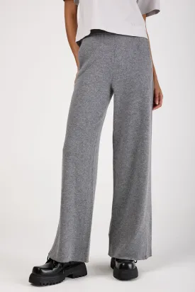 Virgin Wool Felt Wide Leg Pant in Grey