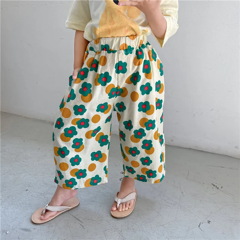 Wide Leg Floral Pants