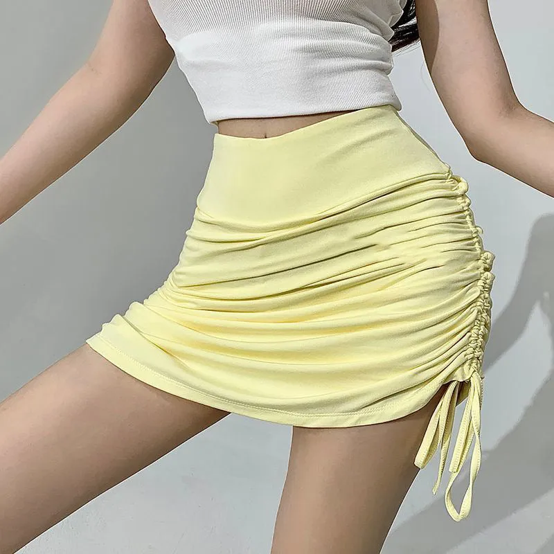 Women's Fashion Drawstring Pleated Slim-fit Skirt