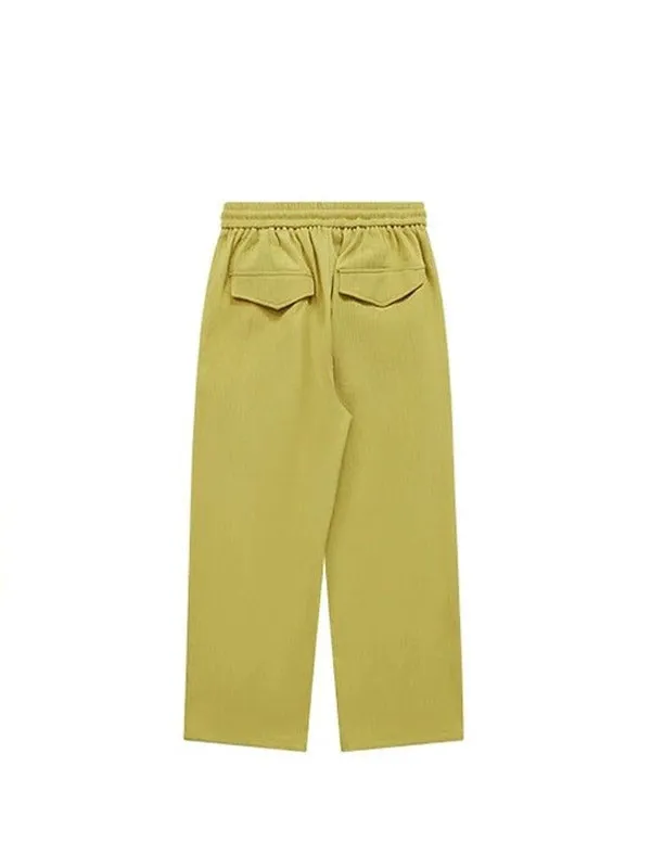 Yellow Wide Leg Pants with Adjustable Leg Open