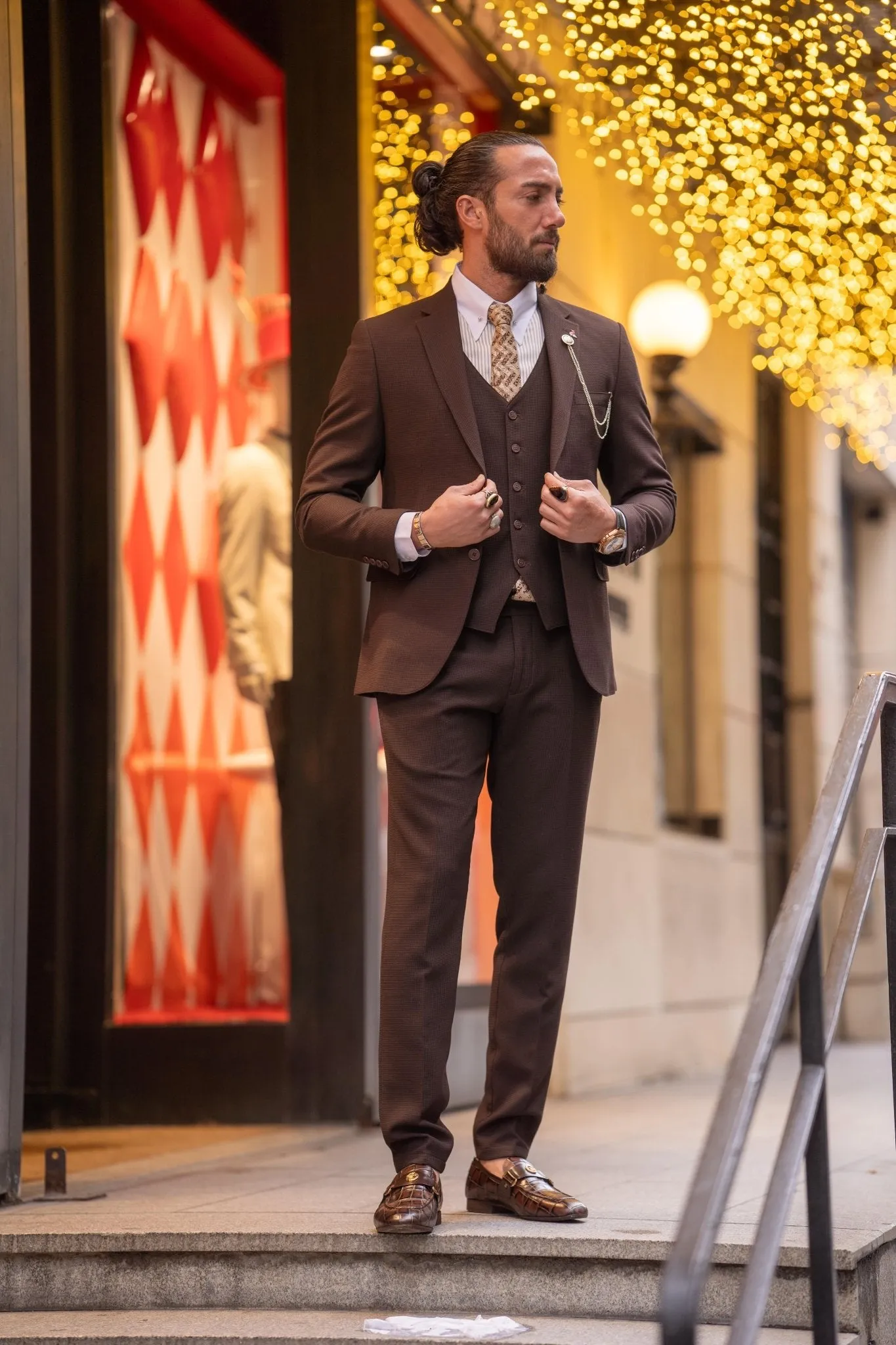 Zambezi Self-Patterned Brown Suit